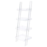 Coaster Home Furnishings Amaturo 4-Shelf Ladder Bookcase Clear