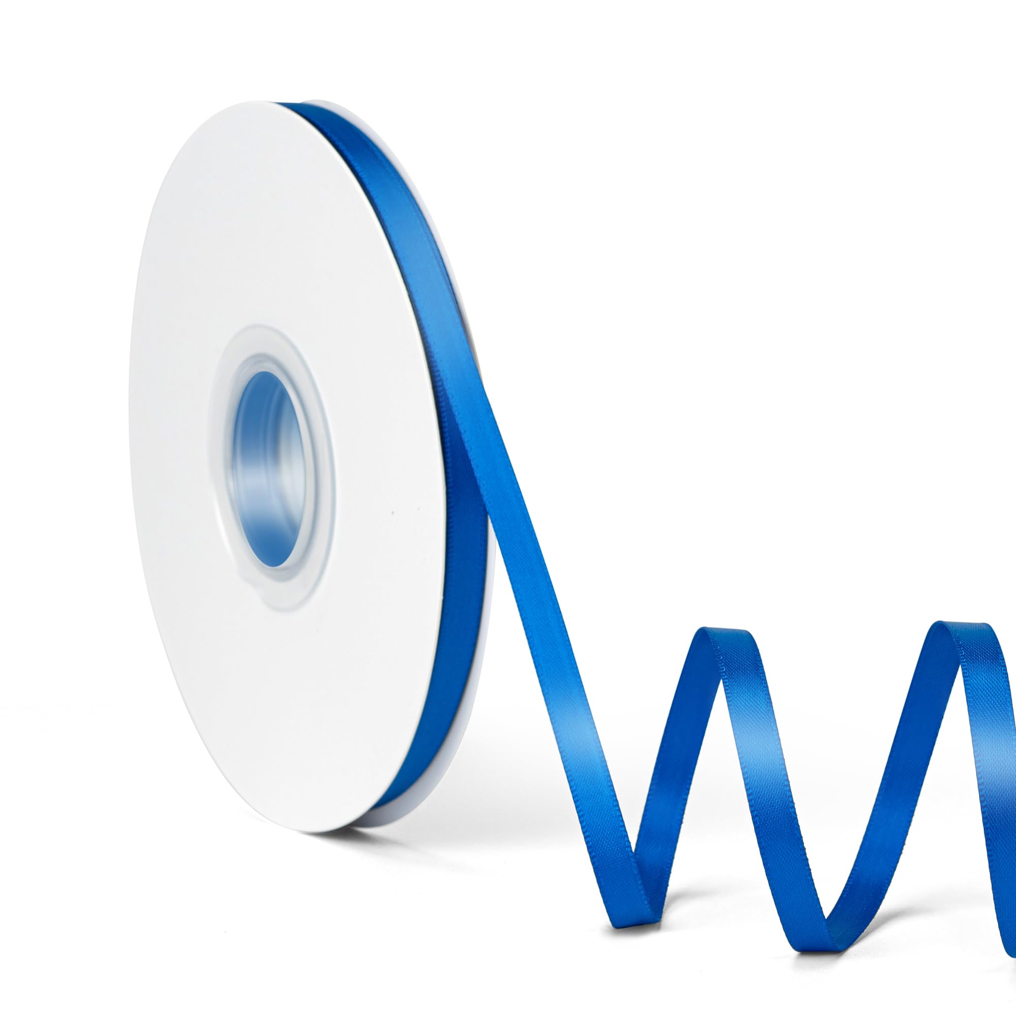 Laferri Electric Blue Satin Ribbon,1/4 X 50 Yards,Double Faced Thin Fabric Ribbon Use for Gift Wrapping DIY Craft Floral Bouquet