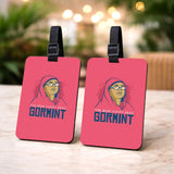 Travel Luggage Tags (Set Of 2) Wooden Retro Ticket Print Design, 2.75 X 3.75 In (7 X 9.5 Cm), Adjustable Reusable Strap, Sui