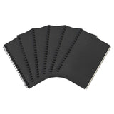 DSTELIN Blank Spiral Notebook, 6Pack, Soft Cover, Sketch book, 100 Pages / 50 Sheets, 7.5 inch x 5.1 inch, 100GSM, (Black)