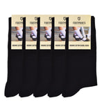 Footprints Kids Organic Cotton School Socks Unisex Calf Length Pack Of 5 (Black) Extra Soft And Breathable (58 Years)
