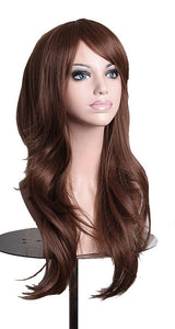 AneShe Wigs 28 Long Wavy Hair Heat Resistant Cosplay Wig for Women (Dark Brown)