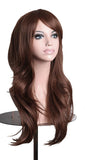 AneShe Wigs 28 Long Wavy Hair Heat Resistant Cosplay Wig for Women (Dark Brown)
