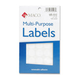MACO White Round Color Coding Labels, 3/4 Inches in Diameter, 1000 Per Box (MR1212)
