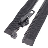 MebuZip #8 24 Inch Black Nickel Teeth Separating Jacket Zipper Right Handed Zipper Heavy Duty Metal Zippers for Mens Jackets Co