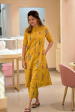 Gosriki Women'S Rayon Viscose Straight Printed Kurta With Pant (Barkat Yellow-Vks01-Gs_M_Yellow_Medium),Yellow,,B0DRZLX8LP