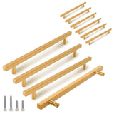 TooCust 10 Pack Brushed Brass Kitchen Cabinet Handles, Cabinet Pulls with 7-1/2 Inch (192mm) Hole Centers, Gold Dresser Handle w