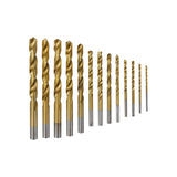 Tsnamay 2-12mm High Speed Steel Twist Drill Bit HSS Drill Bit Set Cutting Carpenter Wood Metal,13Pcs