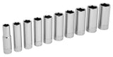 Performance Tool W38402 3/8Inch Drive 10Piece Metric Deep Socket Set