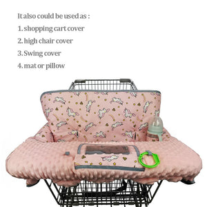RHYDEER Shopping cart Cover for Babies-high Chair Cover, Dotted Minky Touching, Multi in 1 Design, 360 Full Protection, roll in