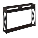 Convenience Concepts Tucson Deluxe 2 Tier Console Table 47.25 - Modern Industrial Sofa Table with Storage Shelves, Entryway Hall