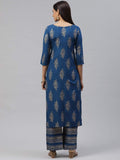 Gosriki Women'S Rayon Regular Kurta And Palazzo (Prush-Blue-Newone_L Large),Blue,,B08VXGQTW4