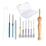 Ujeavette 12 Pieces Diy Punch Needle Embroidery Kit For Making Rug Adults Knitting C