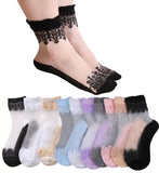 No Show Sheer Socks For Women, Liners Stop Close To Toes, Elastic Fit For Flats, Ballet Shoes And More (Pack6)