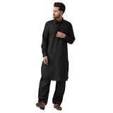 Sojanya (Since 1958 Men'S Black Cotton Kurta Pathani Set Size Xl