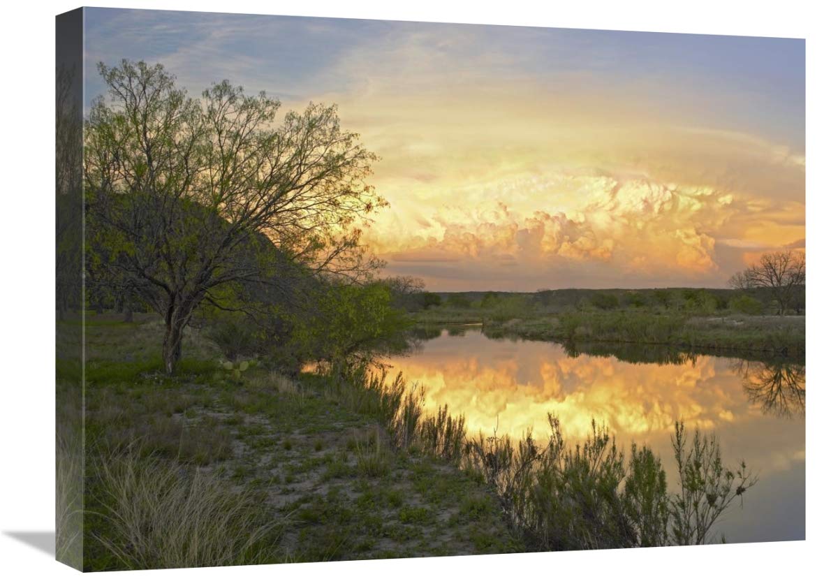 Storm Clouds Over South Llano River, South Llano River State Park, Texas-Canvas Art-24X18