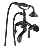 gotonovo Wall Mount 3 3/8 Clawfoot Tub Faucet for Bathtub with Hand Held Shower Sprayer Double Level Handle with Hot and Cold Wa