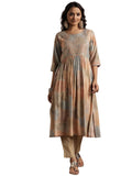 Libas Women'S Silk A-Line Kurta (29226_Beige