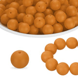 HARFINGTON 180Pcs Silicone Beads 9mm Round Rubber Focal Beads Bulk for Pens Keychain Bracelet Necklace DIY Crafts Making, Golden
