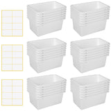 Outus 36 Pack White Plastic Storage Bins Bulk Cubby Storage Bins Classroom Book Bins Storage Organizer Containers for Classroom 