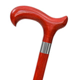 Dr. Watson - Handcrafted Wooden Walking Stick, Classic Walking Cane with Derby Handle and Stainless Steel Collar (Rose)