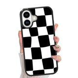 KANGHAR for iPhone 17 Case 2025 Checkered Anti-Skid Aesthetic Cute Pattern Magnetic [Compatible wth Magsafe] Slim Shockproof Ful
