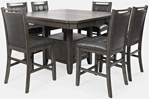 Jofran Upholstered Stool Counter Barstool Set, 21X22X42, Manchester Grey