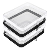 4 Pack Clear Hard Shell Zipper Case, 8 9 Plastic Clear Storage Zipper Case, Transparent Waterproof Hard Pouches for Makeup Cosm