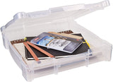 ArtBin 6913AB Portable Art & Craft Organizer with Handle, Holds Up to 12 x 12 Paper, [1] Plastic Storage Case, Clear