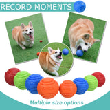 Vitalili Dog Toy Balls, 4 PCS Rubber Ball Set, Chew Resistant, High Bounce, Textured Design for Teeth Cleaning, Dog Training, Sm