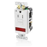 Leviton GFPL1PLW 15A125V ExtraHeavy Duty Industrial Grade Pilot Light TamperResistant SelfTest GFCI Receptacle, White, 15A