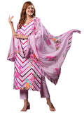 Anni Designer Women'S Rayon Blend Straight Printed Kurta With Pant & Dupatta (Tannu Pink-Vks01_M_Pink_Medium),Pink,M,,,