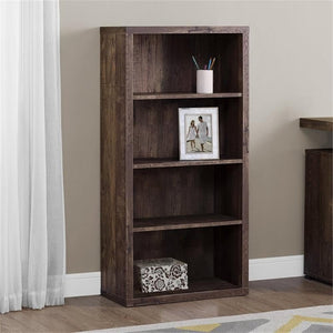 Monarch Specialties Bookcase - Sturdy Etagere With 3 Adjustable Book Shelves - 48  H (Brown)