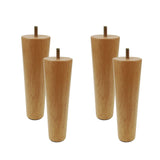 Geesatis 4 Pcs Height 18 cm / 7 inch Wooden Coffee Table Furniture Legs Mid-Century Finished Cabinet Cupboard Closet Decorative 