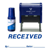 Received by Date Self Inking Rubber Stamp Combo with Refill (Blue Ink) Medium
