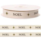 10 Yards Holy Noel Natural Cotton Ribbon for Crafting Sewing, 3/5 Inch Christmas Twill Tape Ribbons for Gift Wrapping, Religious