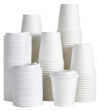 JOLLY PARTY [100 Pack] 10 oz Paper Coffee Cups, Disposable Paper Coffee Cup with Lids, Hot/Cold Beverage Drinking Cup for Water,
