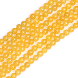 GEM-Inside 63pcs 6mm Yellow Beads for Jewelry Making Loose Round Smooth Surface Agate Gemstone Beads 15