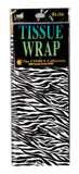 Cindus 4 Count Zebra Print Tissue, 20 x 20, Multicolor