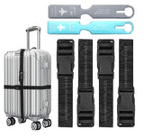 Lakshminarayan Sales 4 Pack Luggage Straps Adjustable Suitcase Belts 3Mtr 1.5, Heavy Duty Travel Packing Straps With 2 Silic