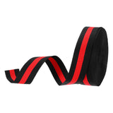 PATIKIL 3/4 Black Red Striped Grosgrain Ribbon, 10 Yard Polyester Fabric Stripe Craft Ribbon Double Faced Design for Bow Gift Wr