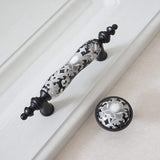 LBFEEL 6 Pack 3 Ceramic Drawer Knob Black and White Rustic Dresser Drawer Pull Handle for Kitchen Cabinet Knob Furniture Hardw
