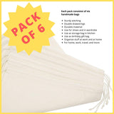 100 Percent Cotton Muslin Shoe Bags 6-Pack For Storage Pantry Gifts - Unbleached (14 x 17, Beige)
