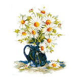 Ecomistiq Daisy Flowers Stamped Stitch Kits PrePrinted Pattern Embroidery Kit For Children | Hand & Needlecrafts Yarn