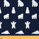 Erosebridal Polar Bear Fabric by The Yard, Cute Bears Upholstery, Cartoon Animals Silhouette Kawaii Rustic Farmhouse Indoor Outd