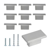 Mcredy Drawer Knobs 8 Pcs Brushed Silver Rectangle Cabinet Pulls Stylish Cabinet Handles with Screws for Drawers Wardrobes Close