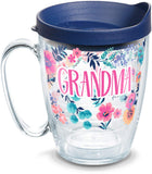 Tervis Made in USA Double Walled Dainty Floral Mothers Day Insulated Tumbler Cup Keeps Drinks Cold & Hot, 16oz Mug, Grandma