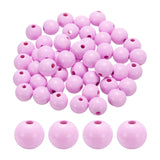 HARFINGTON 50pcs 20mm Light Purple Wood Beads 4.5mm Large Hole Round Wooden Loose Spacer Beads for Jewelry Making Necklace Brace