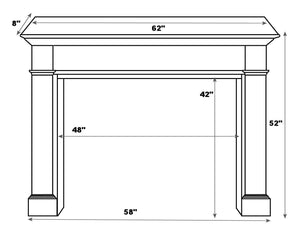 Pearl Mantels 520-48 Berkley Paint Grade Fireplace Mantel, 48-Inch, White, 48 Inch