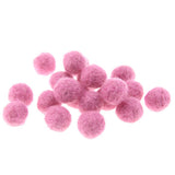 Zasy Needle Felt Balls Pure Wool Beads Dry Felted Balls 15mm Handmade DIY Crafts 20pcs (Hot Pink)